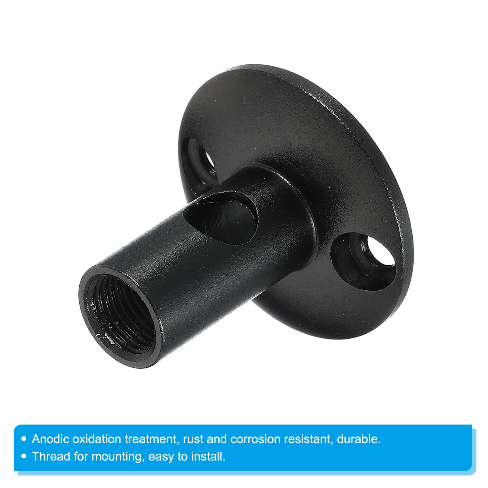 PATIKIL Microphone Flange Mount, 2 Pack M10 Fine Thread Female Thread Nut Screw Round Base for Microphone Gooseneck Hose Adapter